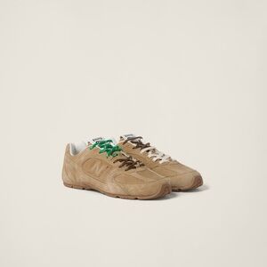 New Balance Men's Beige and Green Sneakers
